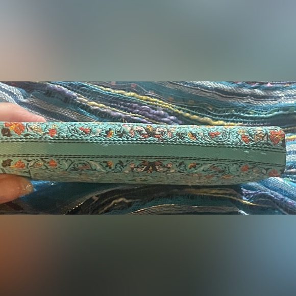 Sparkly blue and gold wallet. Measures approximately 6 x 4”. New without tags. - Picture 6 of 8